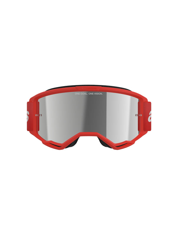 Alpinestars Vision 3 WORDMARK Rot/Spiegel Silber Crossbrille