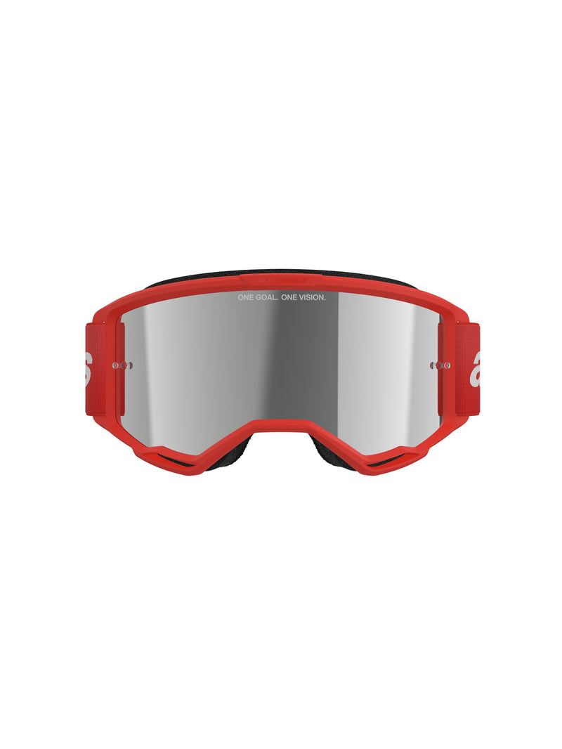 Alpinestars Vision 3 WORDMARK Rot/Spiegel Silber Crossbrille