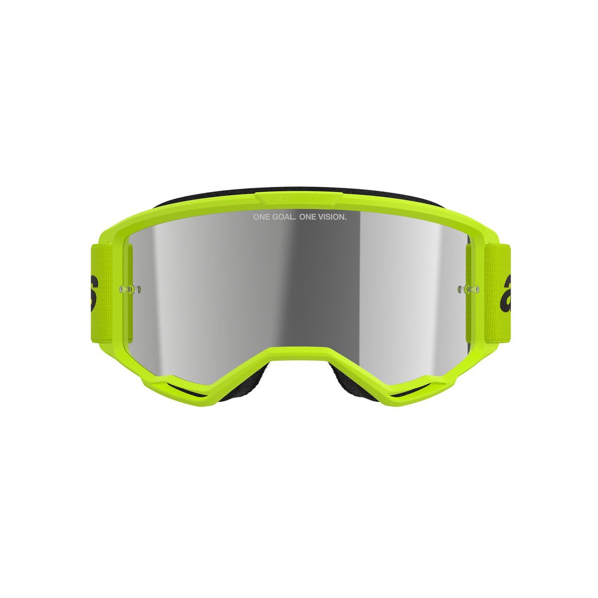 Alpinestars Vision 3 WORDMARK Fluogeel Spiegel Zilver Crossbril