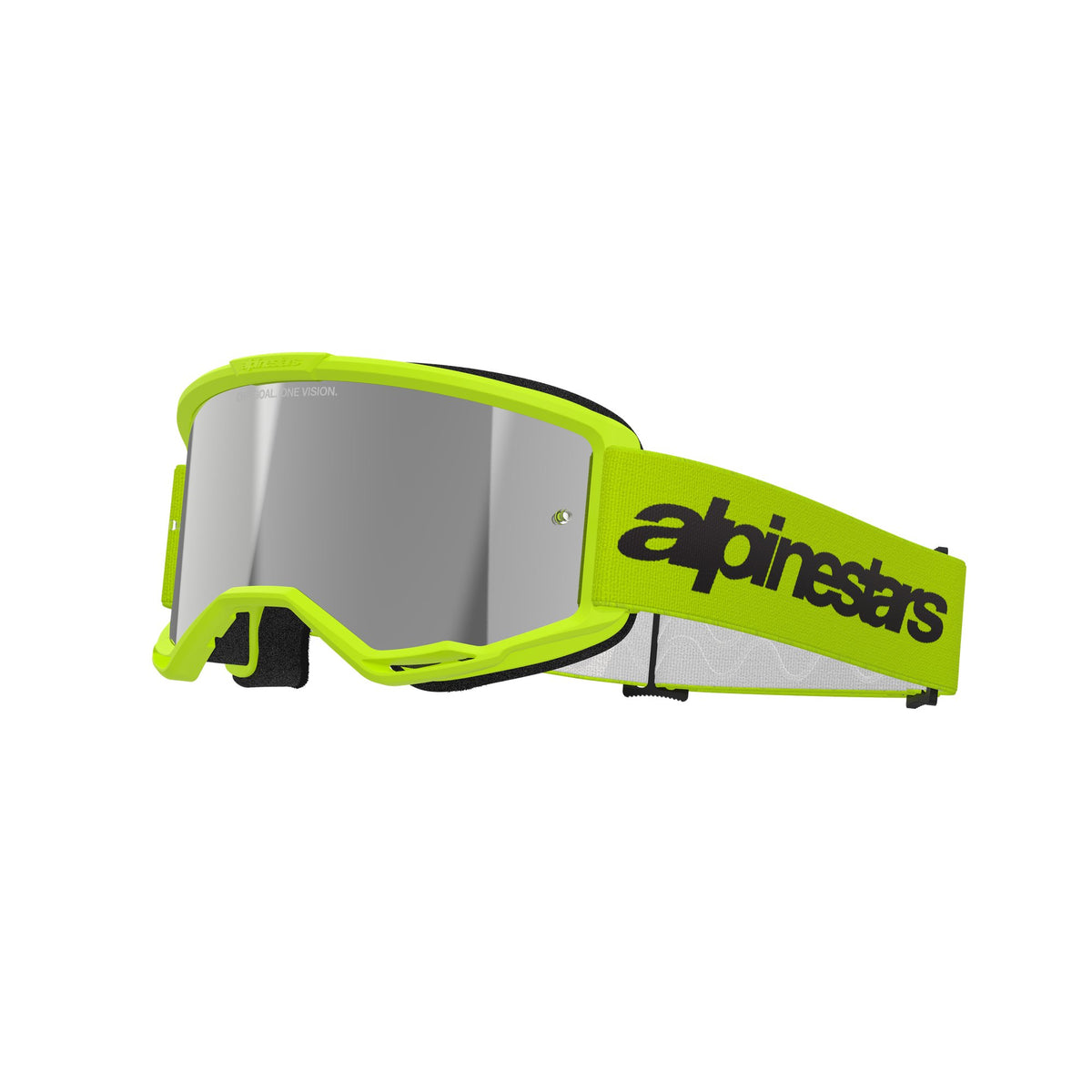 Alpinestars Vision 3 WORDMARK Fluogeel Spiegel Zilver Crossbril