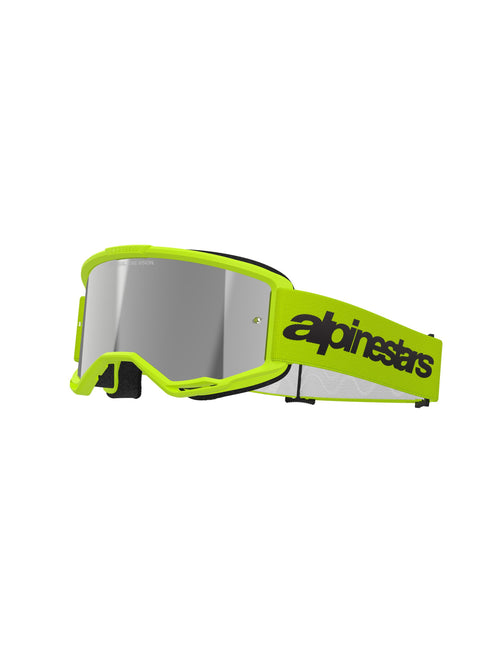 Alpinestars Vision 3 WORDMARK Fluogeel Spiegel Zilver Crossbril