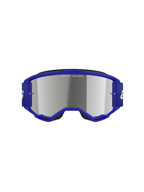 Alpinestars Vision 3 WORDMARK Blau Spiegel Silber Motocrossbrille