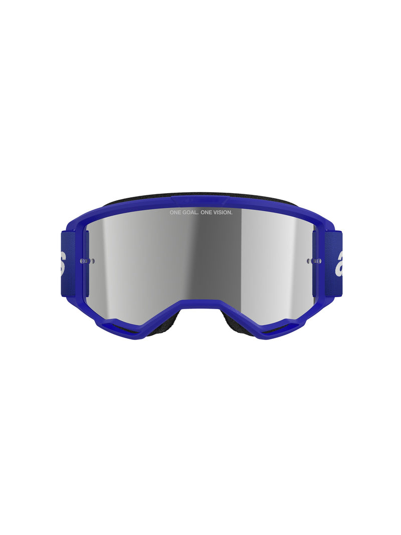 Alpinestars Vision 3 WORDMARK Blau Spiegel Silber Motocrossbrille