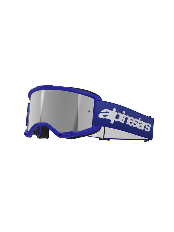 Alpinestars Vision 3 WORDMARK Blau Spiegel Silber Motocrossbrille