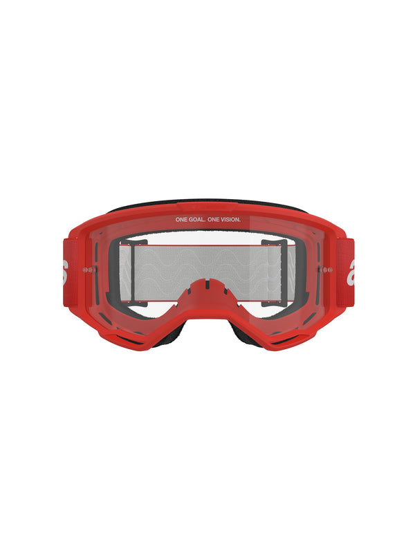 Alpinestars Vision 3 WORDMARK Rot/Klar Crossbrille