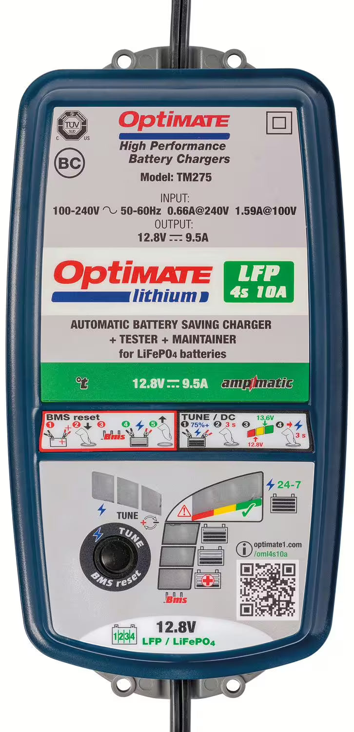 Acculader TECMATE "OptiMATE Lithium 4S 10A" – General Purpose Battery Chargers kopen bij WheelsWork | Motoronderdelen, Gereedschap & Accessoires