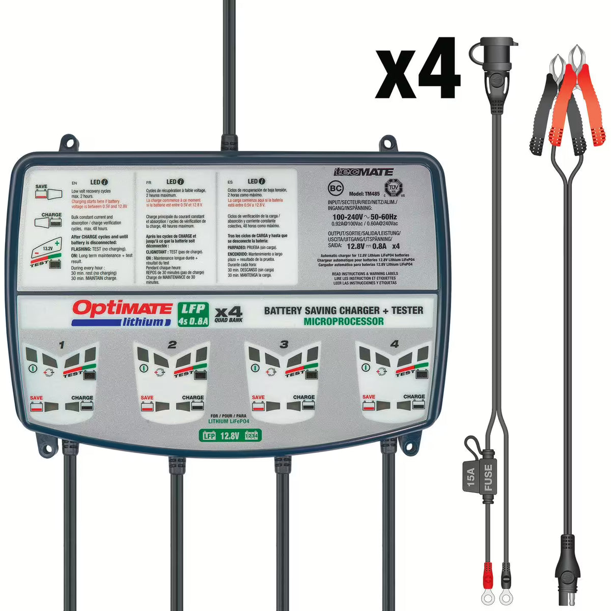 OptiMATE Lithium 4x0.8A