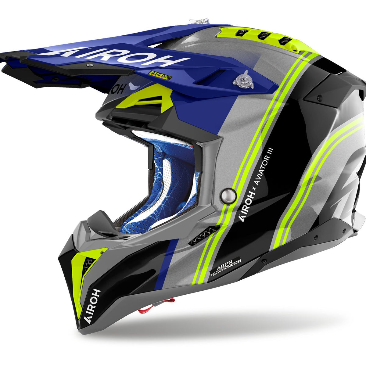Airoh Aviator 3 Hima Blue Gloss Crosshelm