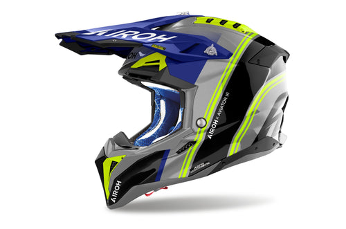Airoh Aviator 3 Hima Blue Gloss Crosshelm