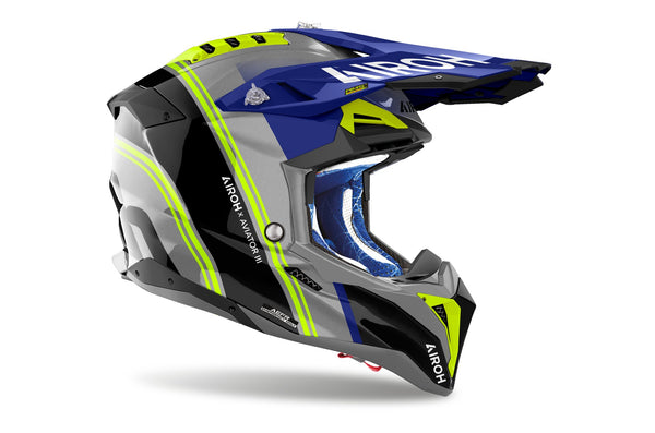 Airoh Aviator 3 Hima Blue Gloss Crosshelm