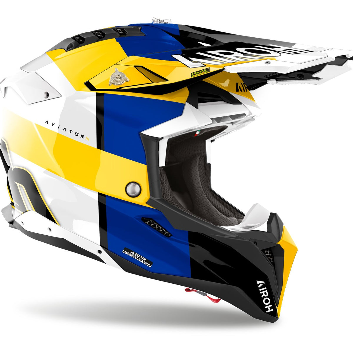 Airoh Aviator 3 Monarch Blue/Yellow Gloss Crosshelm