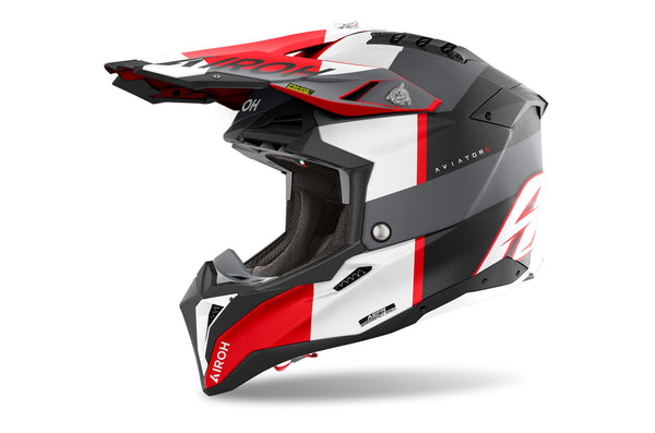 Airoh Aviator 3 Monarch Grau/Rot Matt Crosshelm