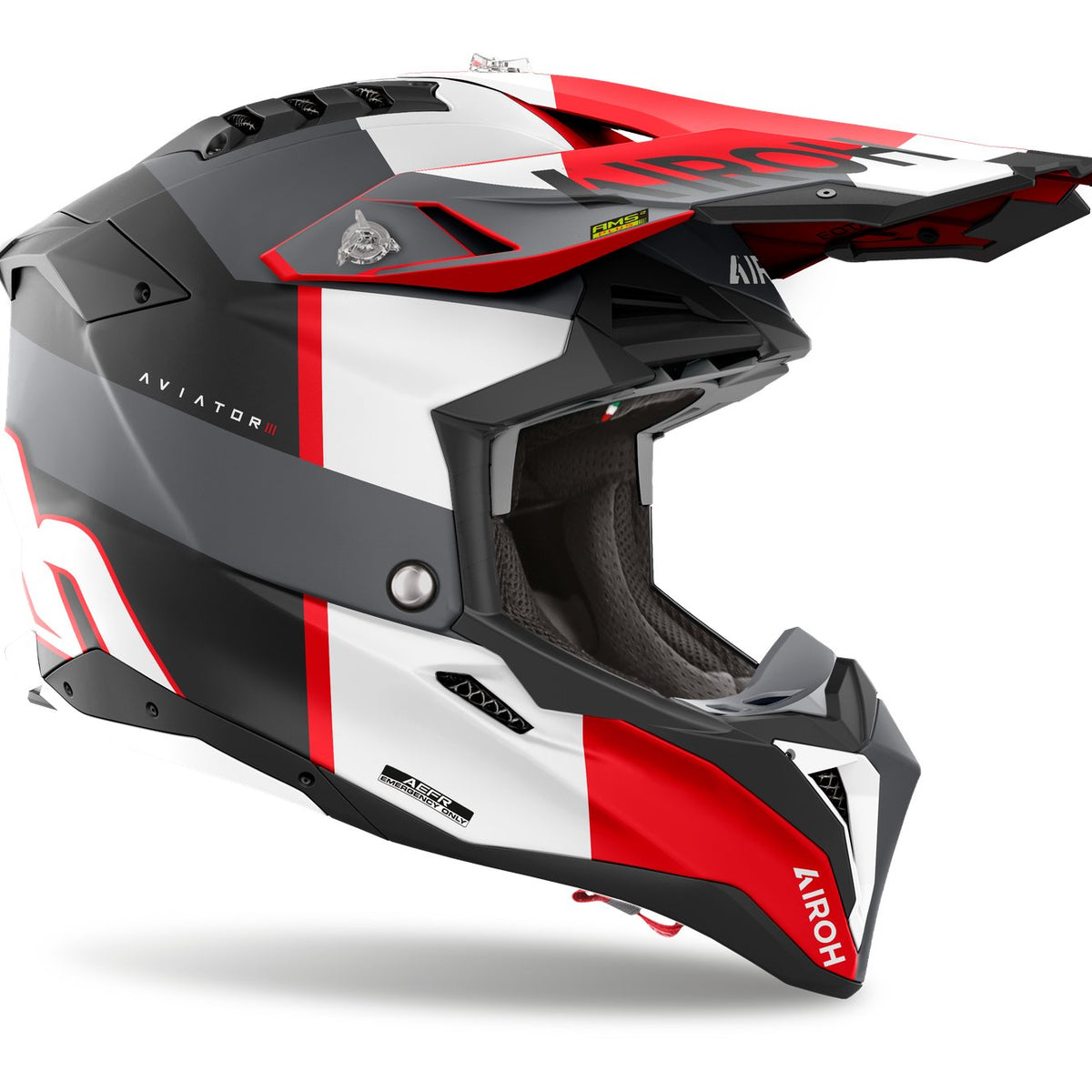 Airoh Aviator 3 Monarch Grey/Red Matt Crosshelm