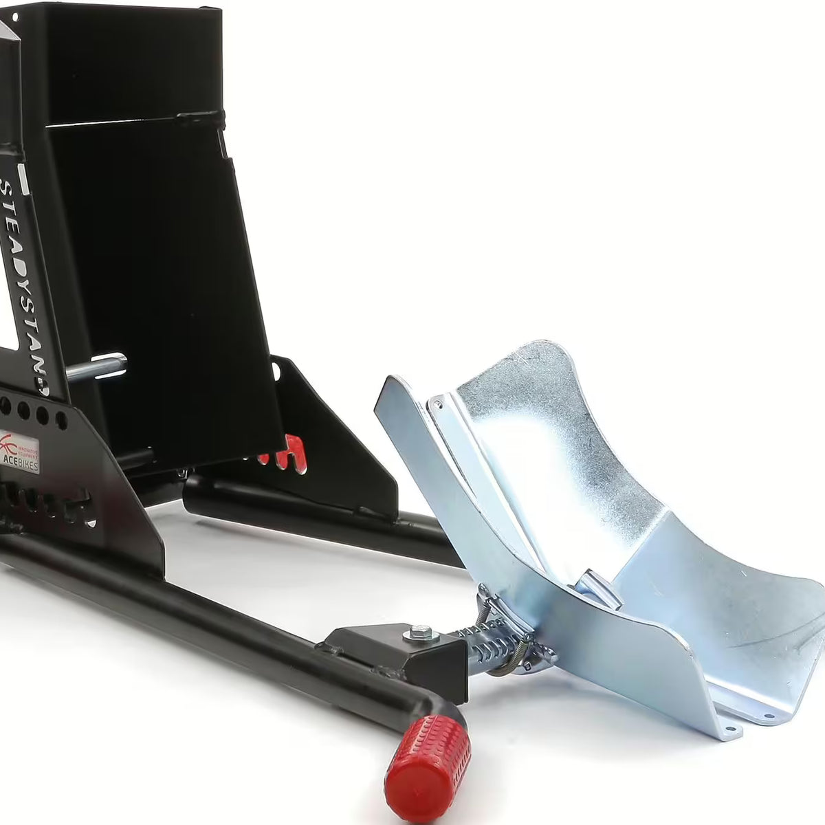 ACE BIKES Voorwiel-Motorsteun "SteadyStand" – Model 180 (Zwart)