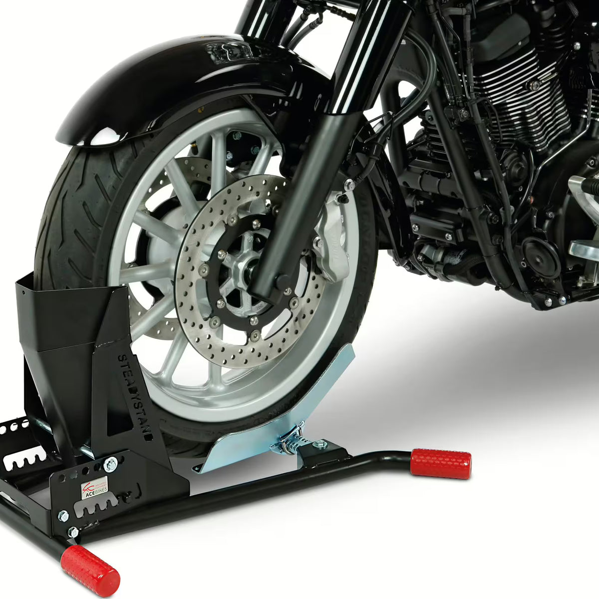 ACE BIKES Voorwiel-Motorsteun "SteadyStand" – Model 180 (Zwart)