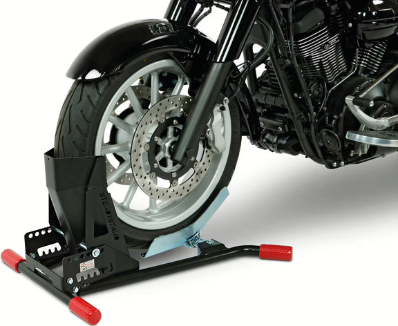 ACE BIKES voorwiel-motorsteun instelbaar van 15" tot 21", bandbreedte 80 - 200 mm – Bicycle Stands & Storage kopen bij WheelsWork | Motoronderdelen, Gereedschap & Accessoires