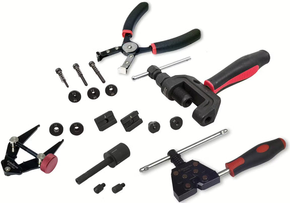 BIKESERVICE ketting-breek en -klink gereedschapset "Profi" 19-delig – Bicycle Tools kopen bij WheelsWork | Motoronderdelen, Gereedschap & Accessoires