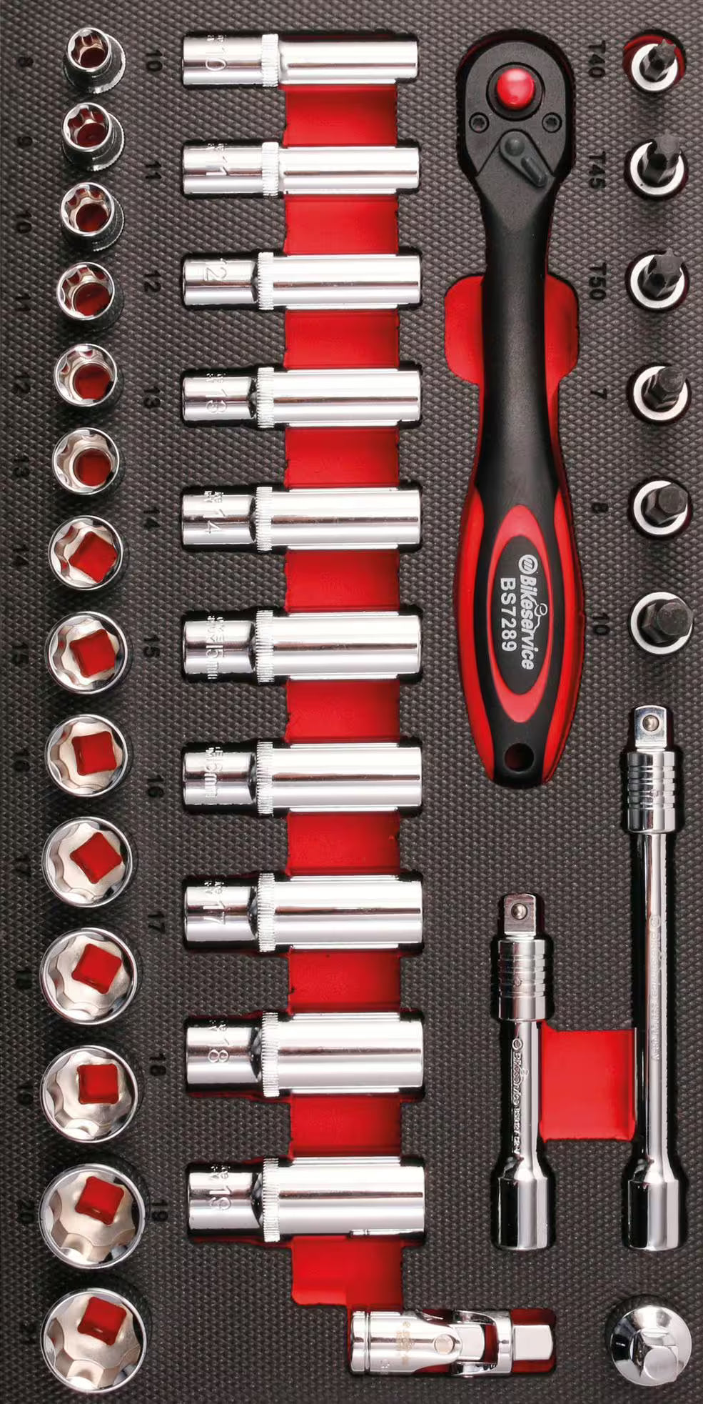 BIKESERVICE module-inlay "steeksleutel 3/8", 36-delig – General Purpose Sets kopen bij WheelsWork | Motoronderdelen, Gereedschap & Accessoires