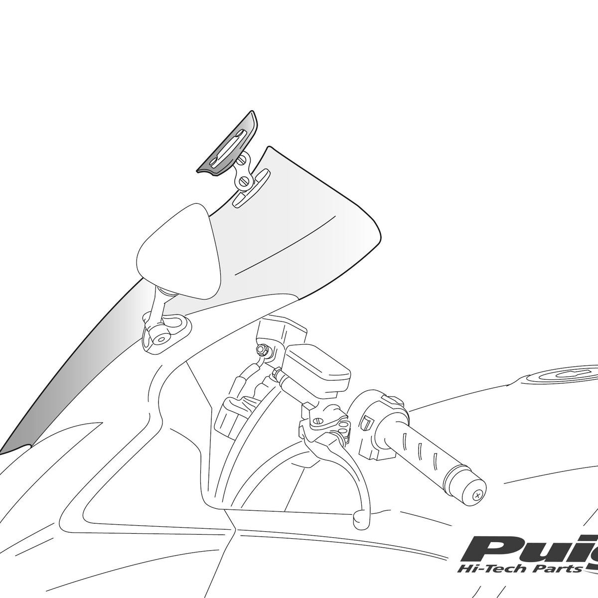 Puig Windscherm Touring met vizier Yamaha FZ6 Fazer S2 (2007-2010) smoke