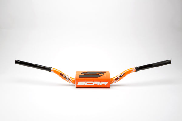 Scar O² Stuur Ø28,6 mm hoog stuurkussen Stuur oranje, Stuurkussen oranje