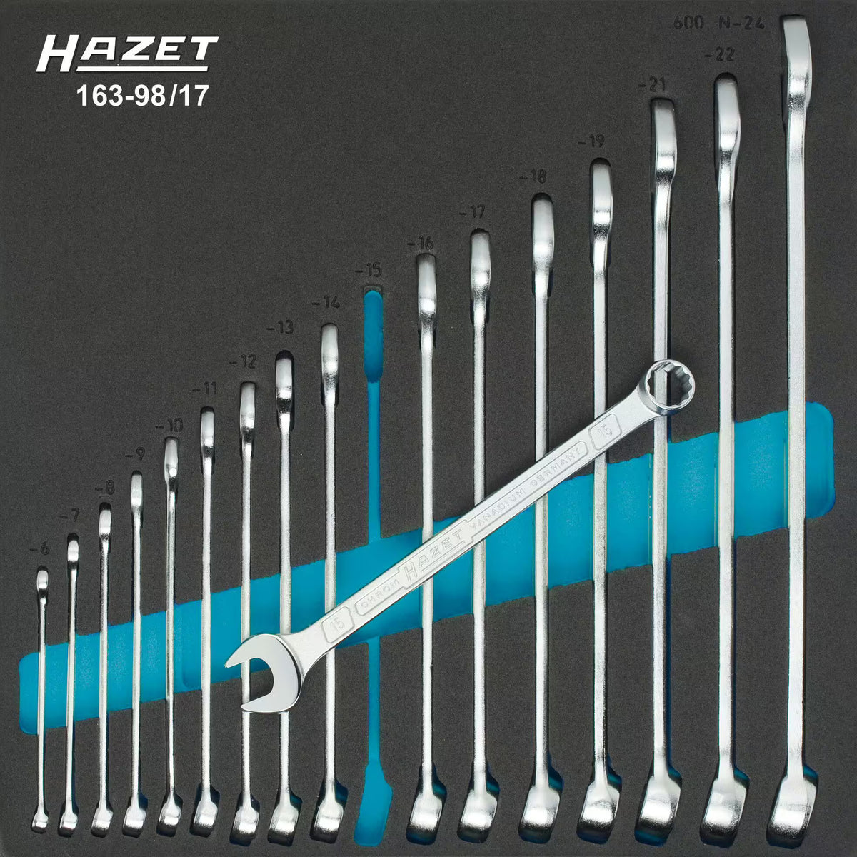 Hazet 2/3 Gegoten inzetstuk, incl. ring-steeksleutel set, 17 st. – Socket Wrenches kopen bij WheelsWork | Motoronderdelen, Gereedschap & Accessoires