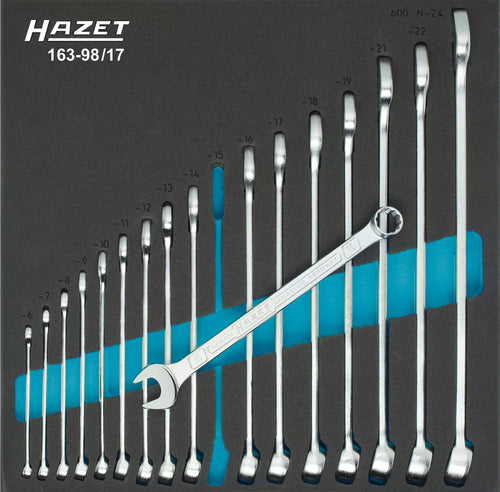 Hazet 2/3 Cast insert, incl. ring spanner set, 17 pcs.
