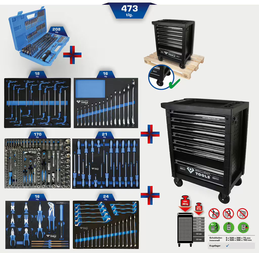 BRILLIANT-TOOLS gereedschapswagen – Rolling Cabinets & Chests kopen bij WheelsWork | Motoronderdelen, Gereedschap & Accessoires