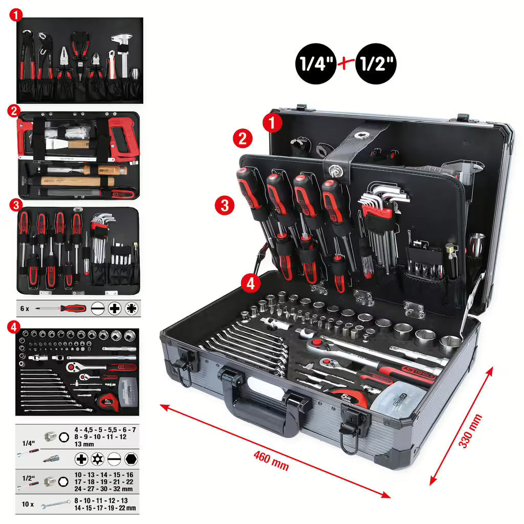 KS TOOLS Gereedschapskoffer – General Purpose Sets kopen bij WheelsWork | Motoronderdelen, Gereedschap & Accessoires