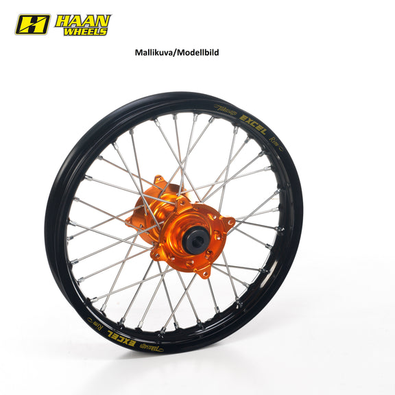 Haan Compleet Wiel Achter 12x1,60 KTM SX50 2024-2026 Velg zwart, Naaf oranje