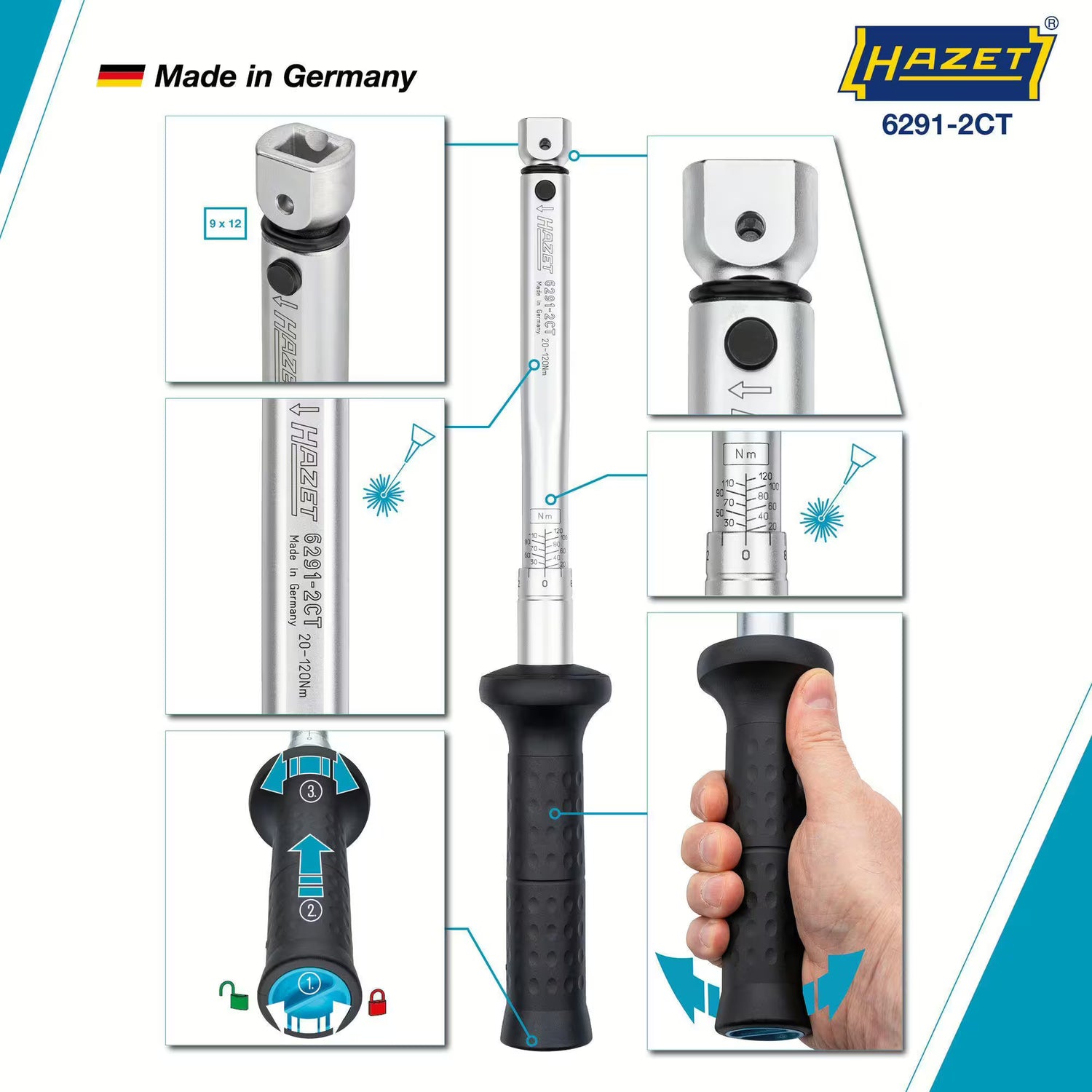 Hazet momentsleutel 20 - 120 Nm – Torque Wrenches kopen bij WheelsWork | Motoronderdelen, Gereedschap & Accessoires