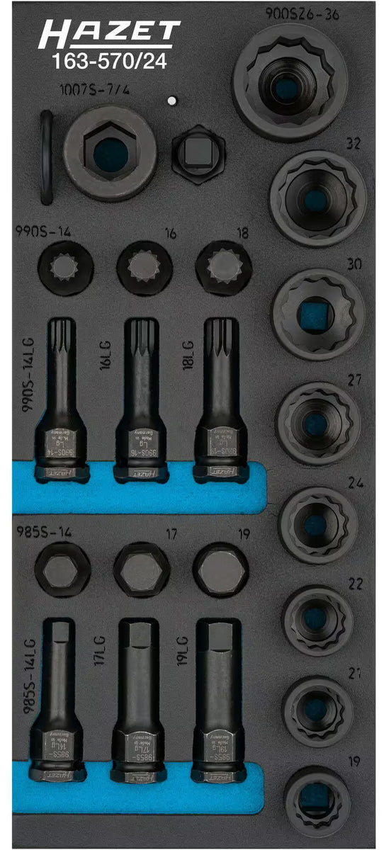 Hazet 1/3 inzetstuk, incl. 1/2" Dopsleutel sets, 24 st. – General Purpose Sets kopen bij WheelsWork | Motoronderdelen, Gereedschap & Accessoires
