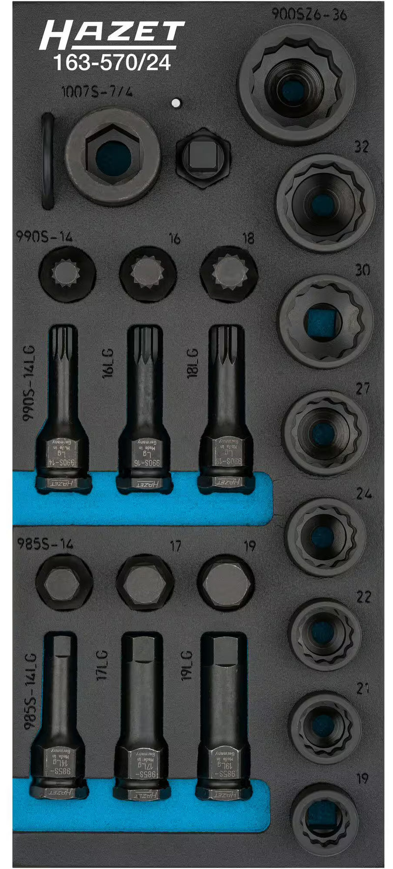 Hazet 1/3 inzetstuk, incl. 1/2" Dopsleutel sets, 24 st. – General Purpose Sets kopen bij WheelsWork | Motoronderdelen, Gereedschap & Accessoires