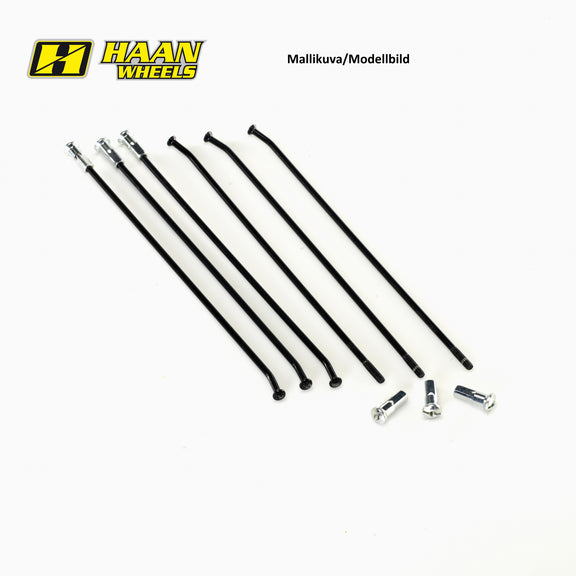 Haan Spakenset 19 stainless spokes 1995-2025 Nippels blauw