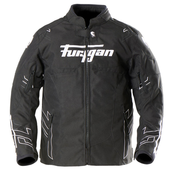 Furygan Neon Kid Kinder-Motorradjacke, wasserdicht mit D3O-Protektoren, schwarz-weiß