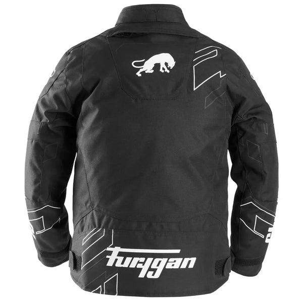 Furygan Neon Kid Kinder-Motorradjacke, wasserdicht mit D3O-Protektoren, schwarz-weiß
