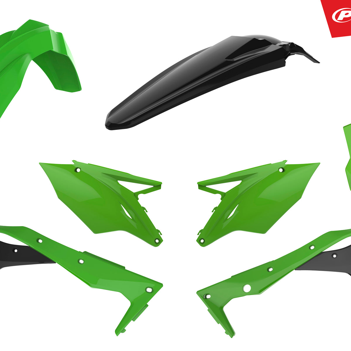 Polisport Plasticset Zwart KAWASAKI KX450F 2016-2018