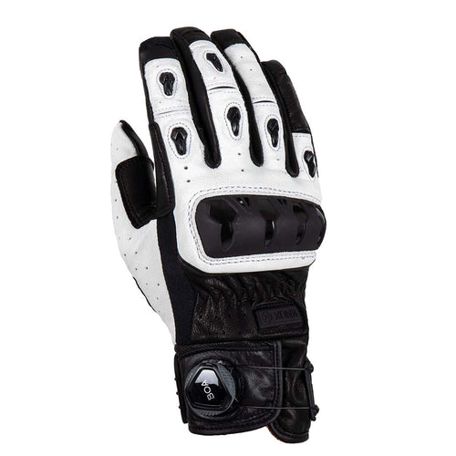 Knox Orsa Leder MK3 – Sommer-Motorradhandschuhe mit Boa-Verschluss, Schwarz/Weiß