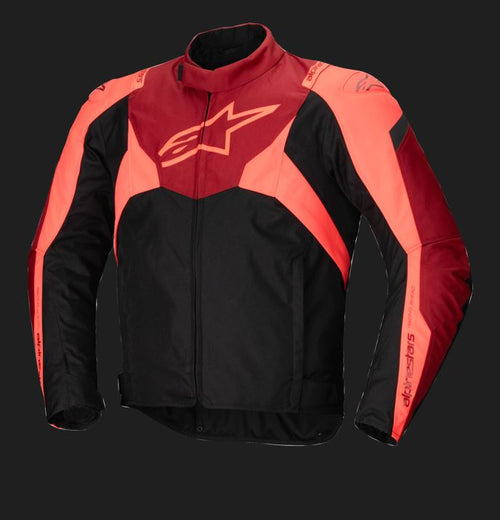 Alpinestars T-Jaws v4 Waterproof Zwart/Rood/Fluorood Motorjas