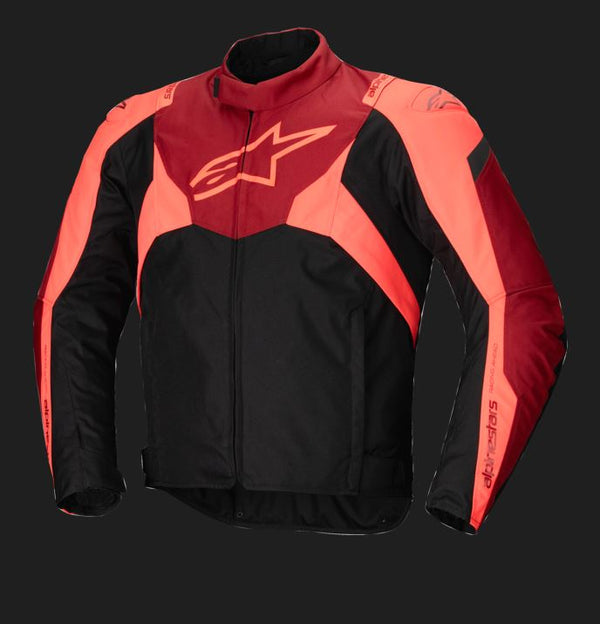 Alpinestars T-Jaws v4 Waterproof Zwart/Rood/Fluorood Motorjas