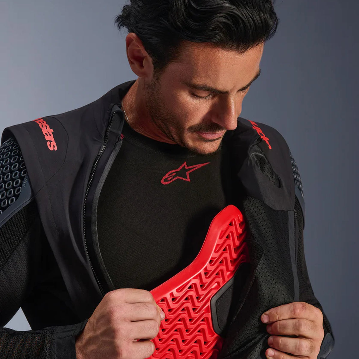 Alpinestars Harok Pro Drystar XF Laminated Schwarz/Rot Motorradjacke