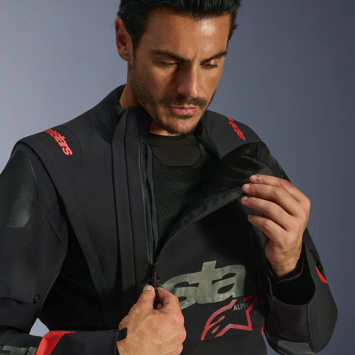 Alpinestars Harok Pro Drystar XF Laminated Schwarz/Rot Motorradjacke