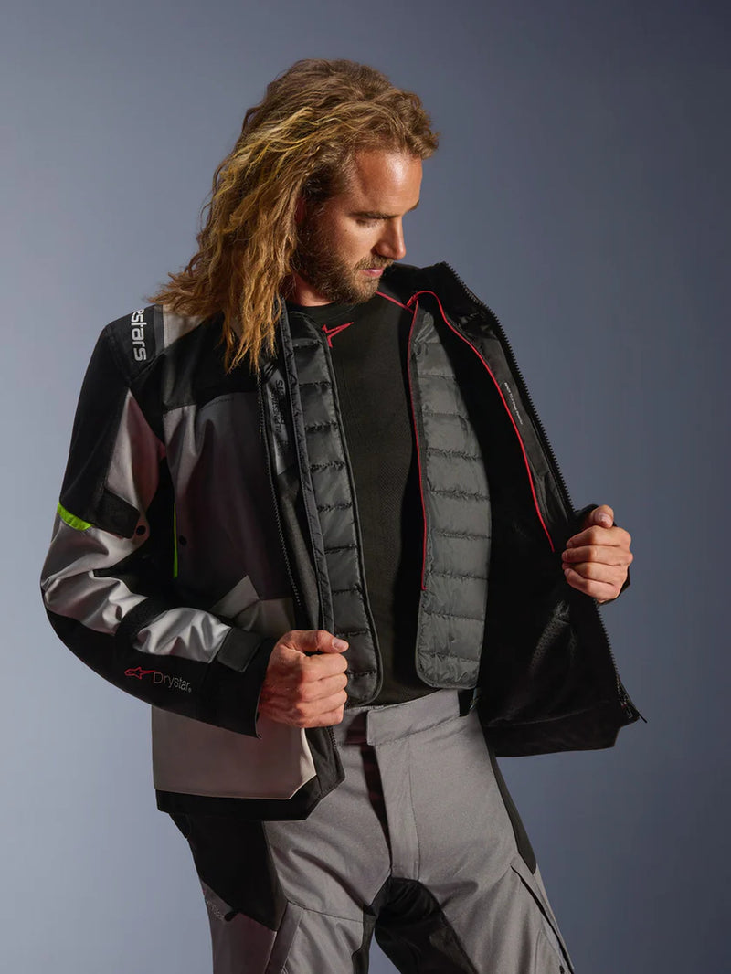 Alpinestars Andes v4 Drystar Ice Grey/Fluo Yellow Motorcycle Jacket