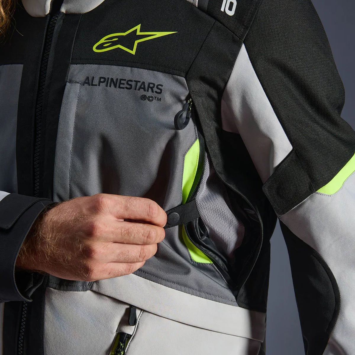 Alpinestars Andes v4 Drystar Ice Grey/Fluo Yellow Motorcycle Jacket