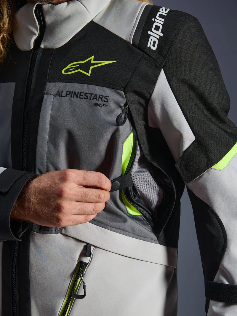 Alpinestars Andes v4 Drystar Ice Grey/Fluo Yellow Motorcycle Jacket