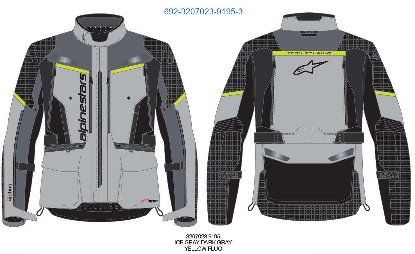 Alpinestars Bogota Pro Drystar Grey/Fluo Yellow Motorcycle Jacket