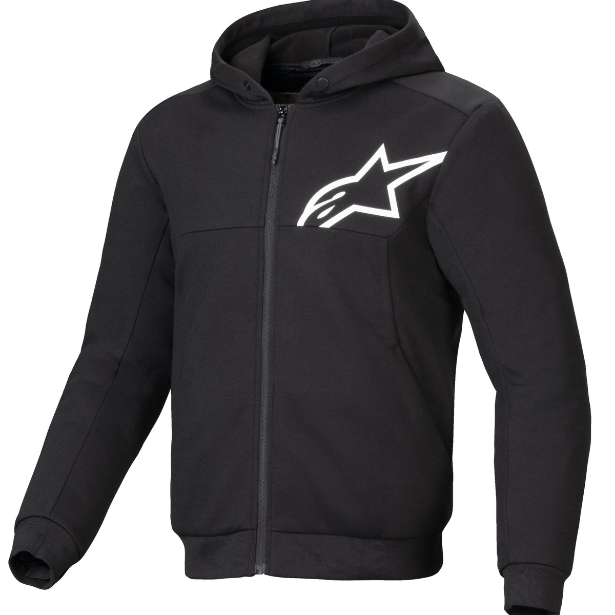 Alpinestars Hoodie Chrome v2 Schwarz/Weiß Motorradjacke