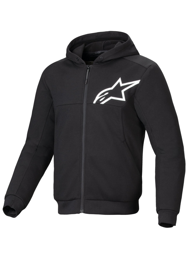 Alpinestars Hoodie Chrome v2 Schwarz/Weiß Motorradjacke