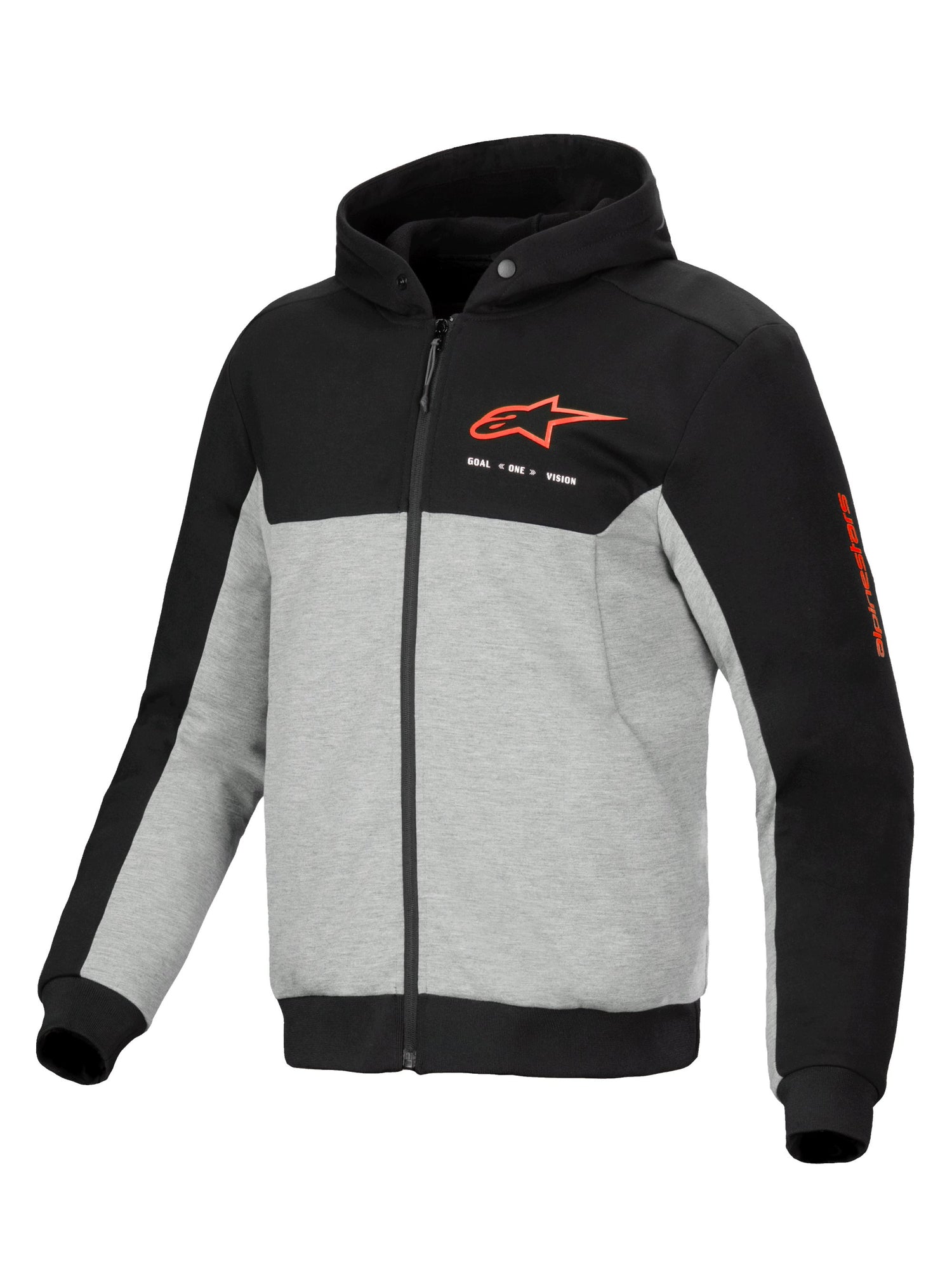 Alpinestars Hoodie Chrome v2 Grey/Black/Red Motorcycle Jacket