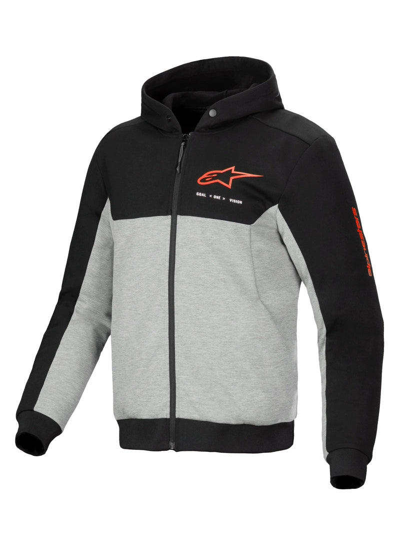 Alpinestars Hoodie Chrome v2 Grau/Schwarz/Rot Motorradjacke