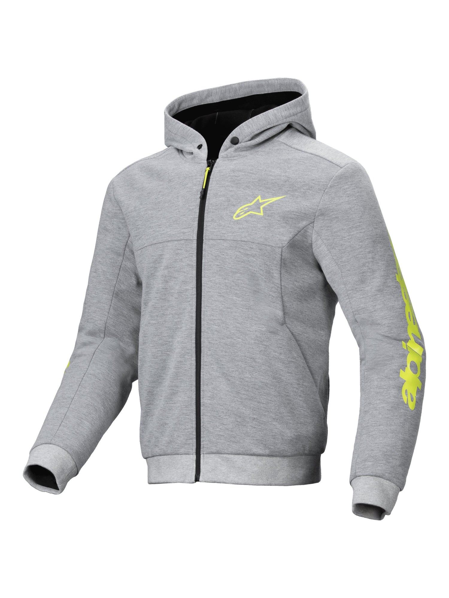 Alpinestars Hoodie Chrome v2 Grey/Fluo Yellow Motorcycle Jacket